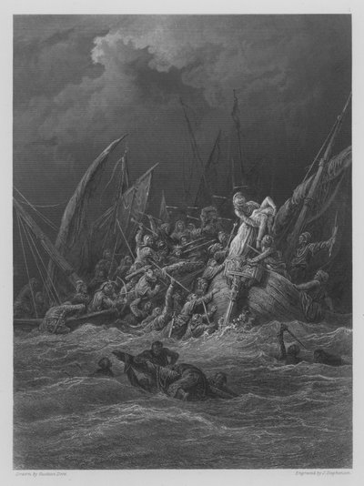 La batalla naval de Gustave after Dore